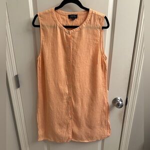Tahari ASL Coral/Light Orange Linen Mini Dress
